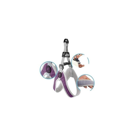 Gooby Simple Step in III Harness - Purple, Small - Small Dog Harness with Scratc - Picture 4 of 5